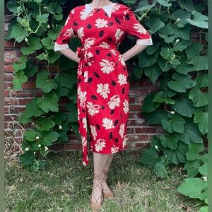 1940s Style Silk Wrap Dress